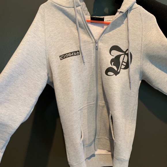 Grey pink dolphin hoodie - Picture 1 of 2